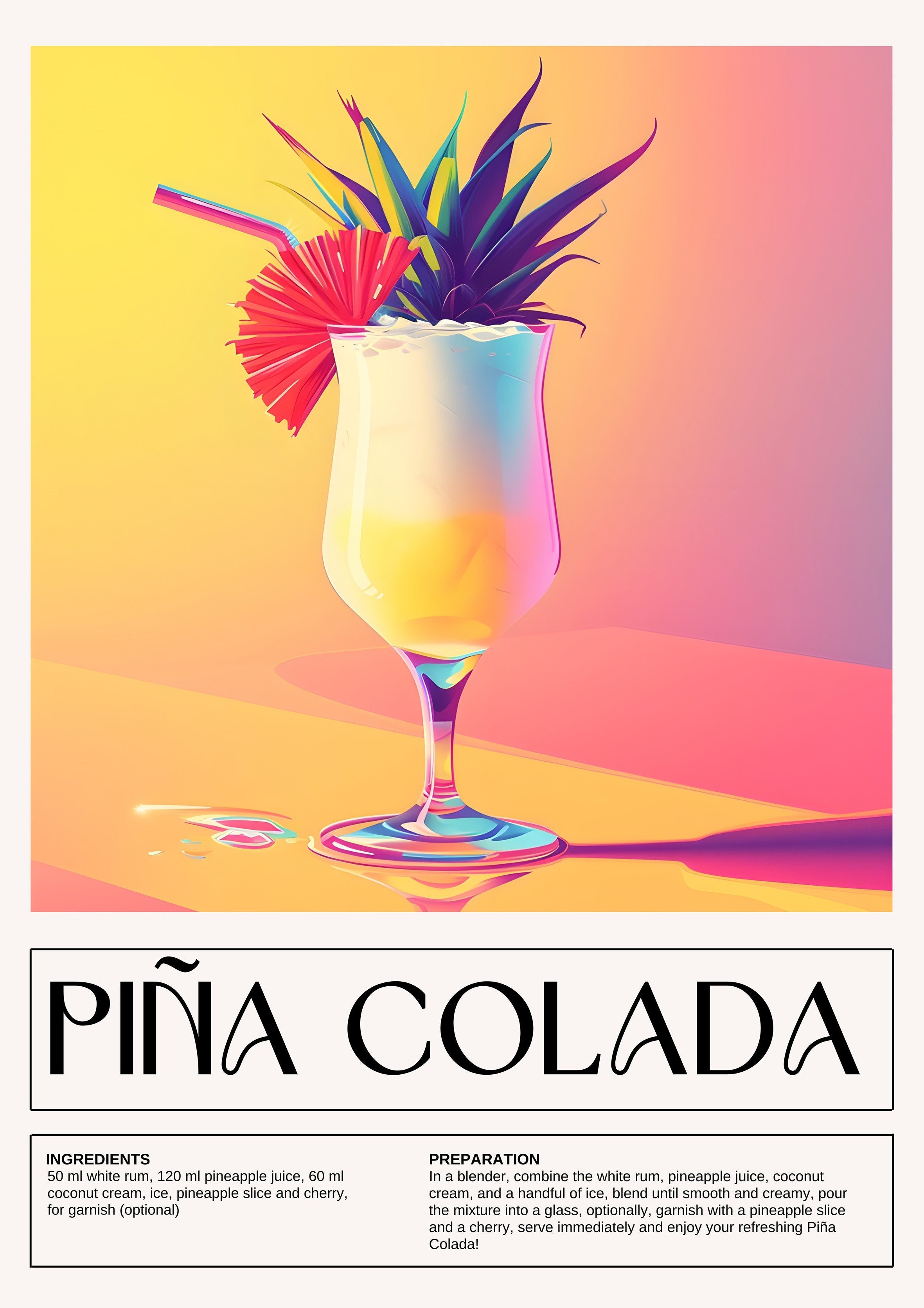 Pina Colada metal poster artwork